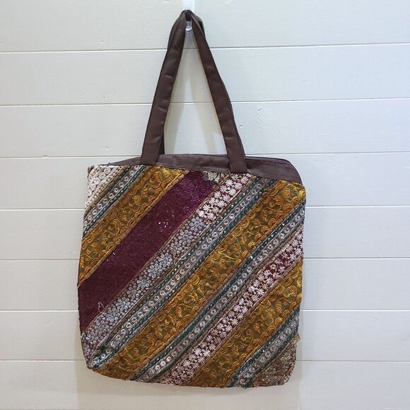 Multicolor Sequined Tote - Picture 3 of 10